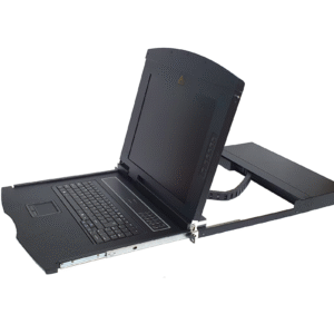 17" 1U single rail LCD w/4 port DB-15 KVM Switch - AL-V704L